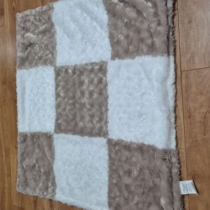 Brown & White Checkered Baby Blanket
